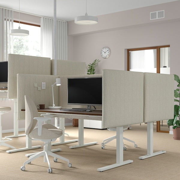 MITTZON - Acoustic screen for desk, Gunnared beige, 70x72 cm