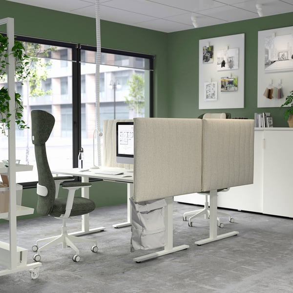 MITTZON acoustic screen for desk, Gunnared beige, 90x72 cm