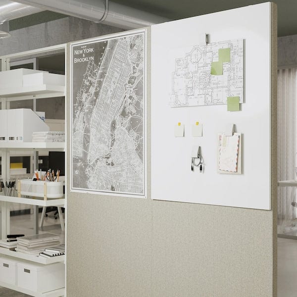 Ikea MITTZON - Acoustic screen f frame w castors, Gunnared beige, 85x193x5 cm