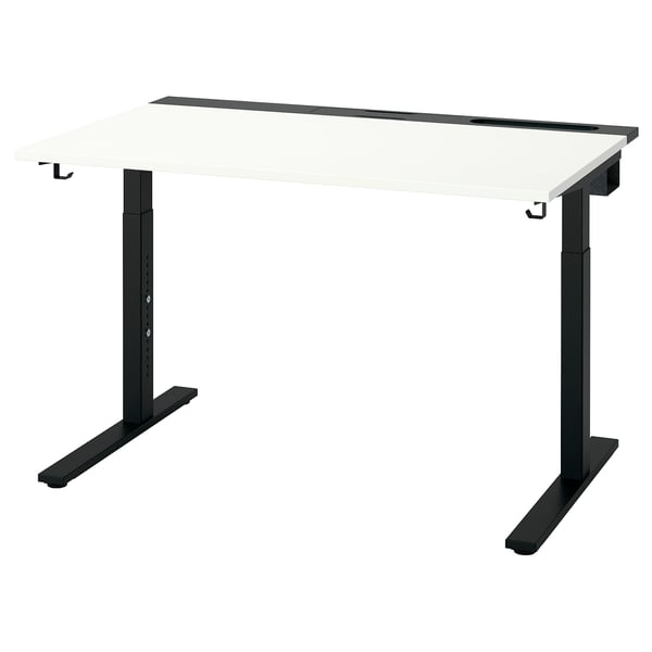 MITTZON desk, white/black, 120x80 cm