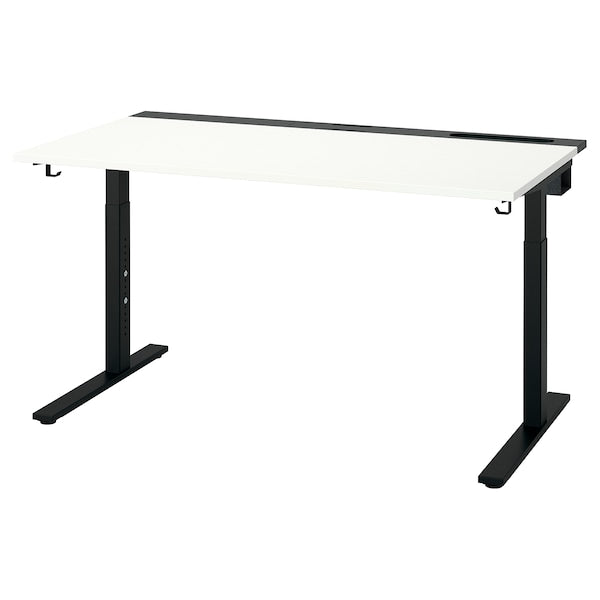 MITTZON - Desk, white/black, 140x80 cm