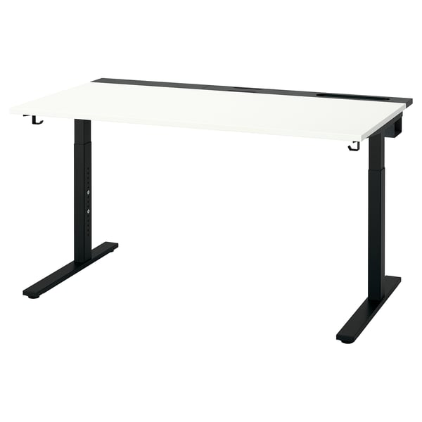 MITTZON desk, white/black, 140x80 cm