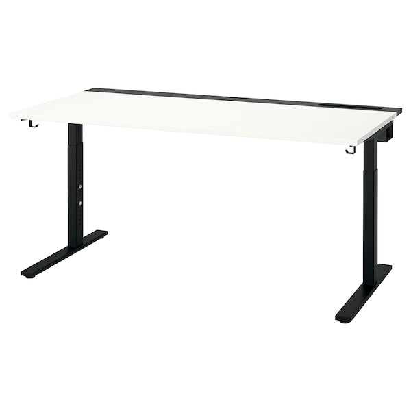 MITTZON - Desk, white/black, 160x80 cm