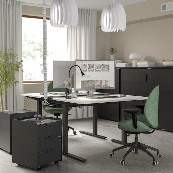 Ikea MITTZON - Desk, white/black, 120x80 cm