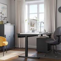 MITTZON - Desk, white/black,160x60 cm