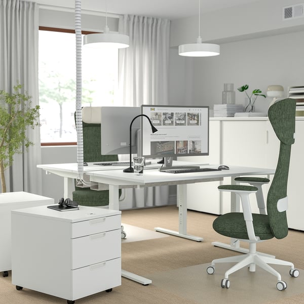 MITTZON desk, white, 140x60 cm