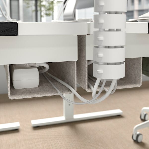 Ikea MITTZON - Desk, black stained ash veneer white, 160x80 cm