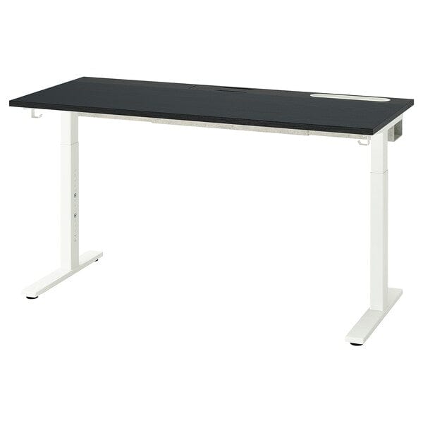 Ikea MITTZON - Desk, ash/black/white stained veneer,140x60 cm