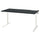 MITTZON - Desk, black stained ash veneer/black white, 160x80 cm