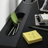 MITTZON - Desk, black stained ash veneer/black, 140x60 cm