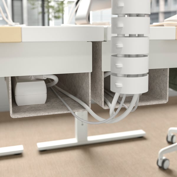 MITTZON desk, birch veneer/white, 120x60 cm