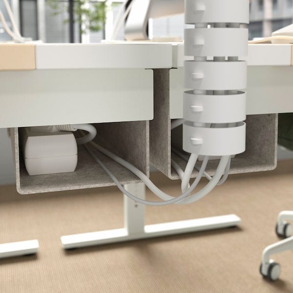 Ikea MITTZON - Desk, birch veneer/white,160x60 cm