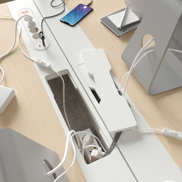 Ikea MITTZON - Desk, birch veneer/white,120x60 cm