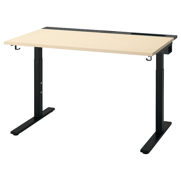 MITTZON - Desk, birch veneer/black, 120x80 cm