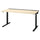 MITTZON - MITTZON Desk, birch veneer/black, 160x80 cm