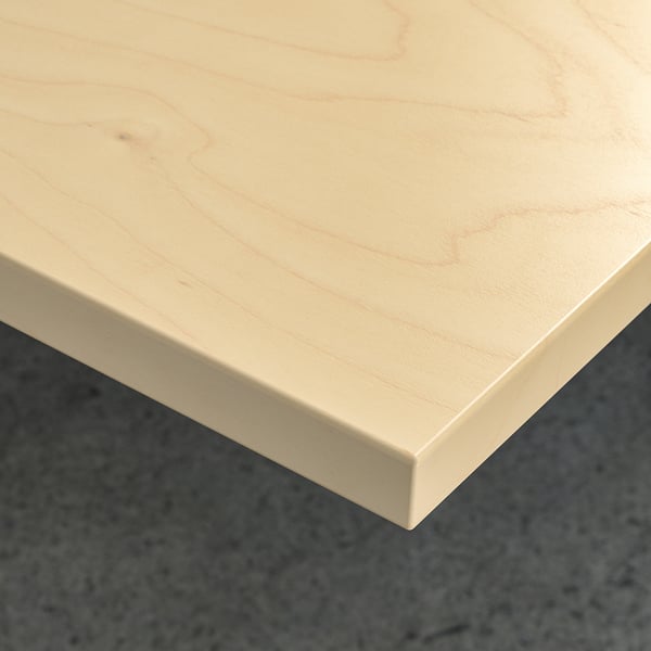MITTZON - Desk, birch veneer/black,160x60 cm