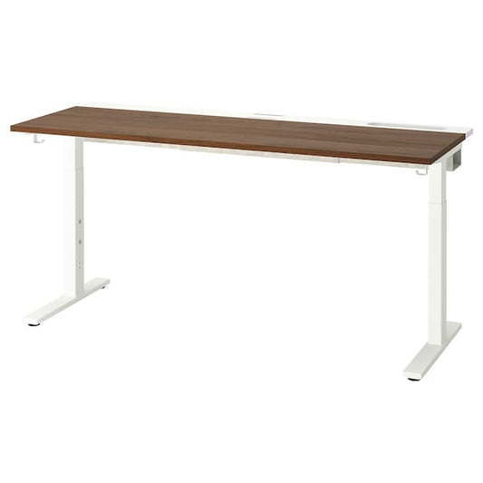 MITTZON - Desk, walnut veneer/white,160x60 cm