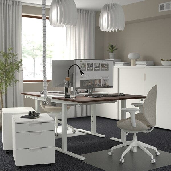 Ikea MITTZON - Desk, walnut veneer/white, 120x80 cm