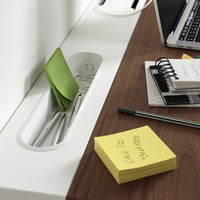 MITTZON - Desk, walnut veneer/white, 140x80 cm