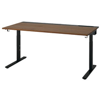 MITTZON - Desk, walnut veneer/black, 160x80 cm