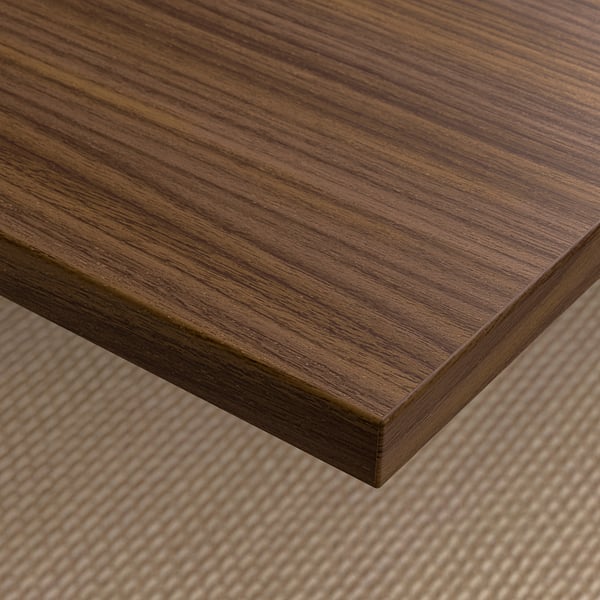 MITTZON desk, walnut veneer/black, 140x60 cm