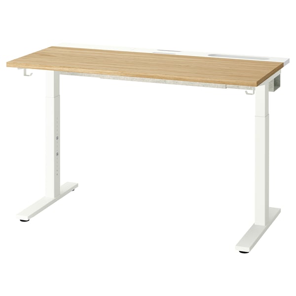 MITTZON - Desk, oak veneer/white,120x60 cm