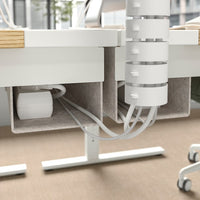 MITTZON - Desk, oak veneer/white, 140x80 cm