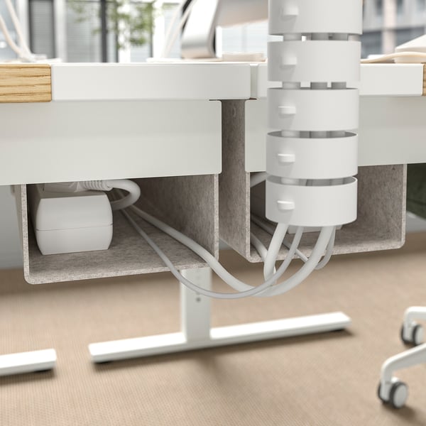 MITTZON desk, oak veneer/white, 120x60 cm
