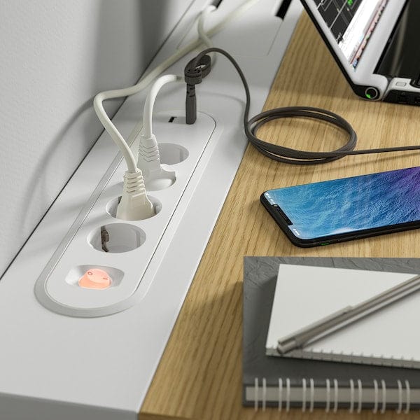 Ikea MITTZON - Desk, oak veneer/white, 140x80 cm