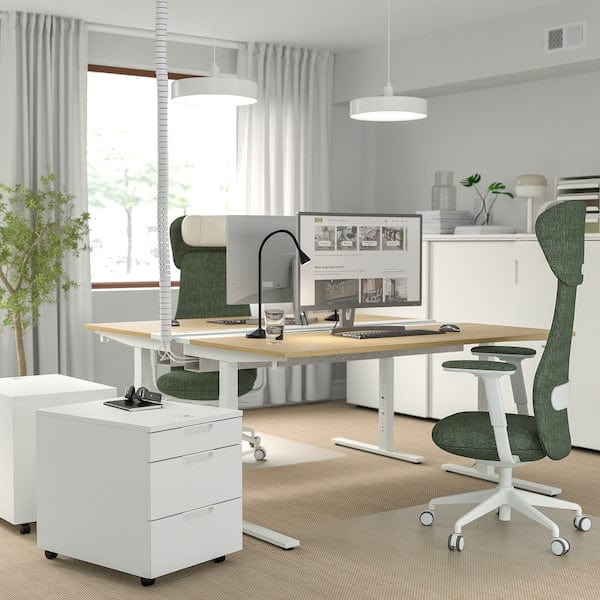 Ikea MITTZON - Desk, oak veneer/white,160x60 cm