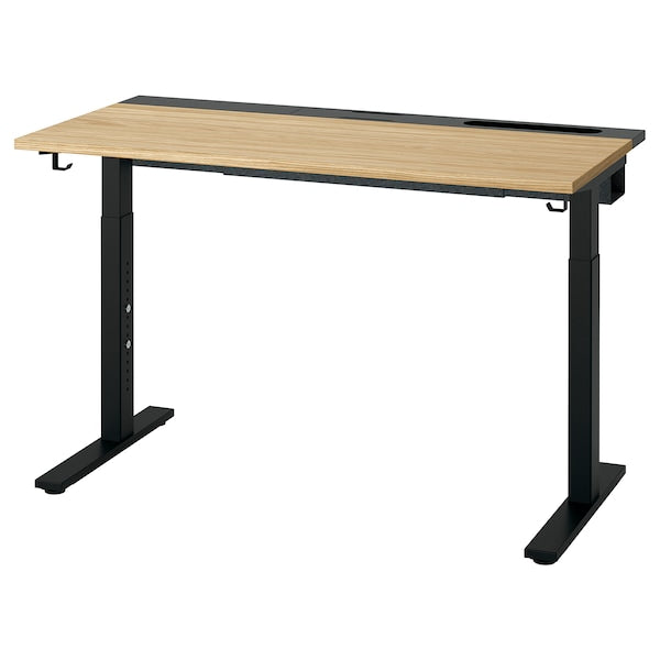 MITTZON - Desk, oak veneer/black,120x60 cm