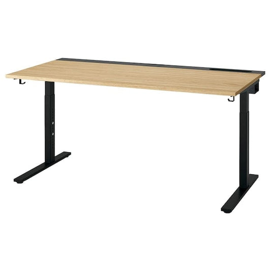 Ikea MITTZON - Desk, oak veneer/black, 160x80 cm