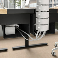 MITTZON - Desk, oak veneer/black, 160x80 cm