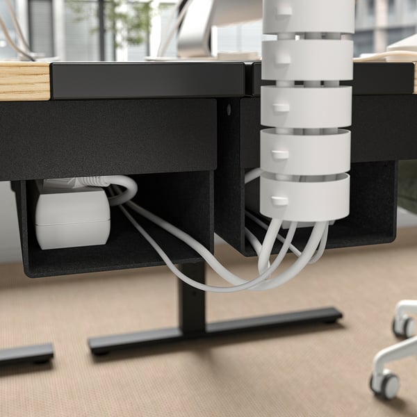 MITTZON - MITTZON Desk, oak veneer/black, 140x80 cm