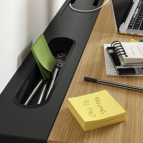 Ikea MITTZON - Desk, oak veneer/black,120x60 cm