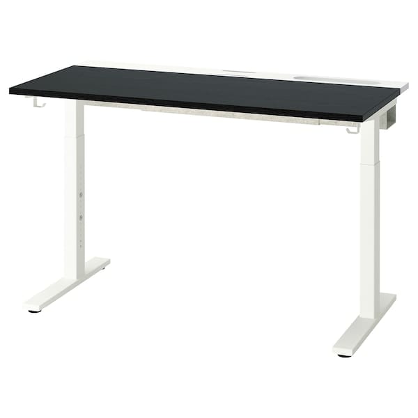 Ikea MITTZON - Desk, stained black ash veneer/white,120x60 cm