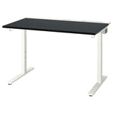 MITTZON desk, black stained ash veneer/white, 120x80 cm