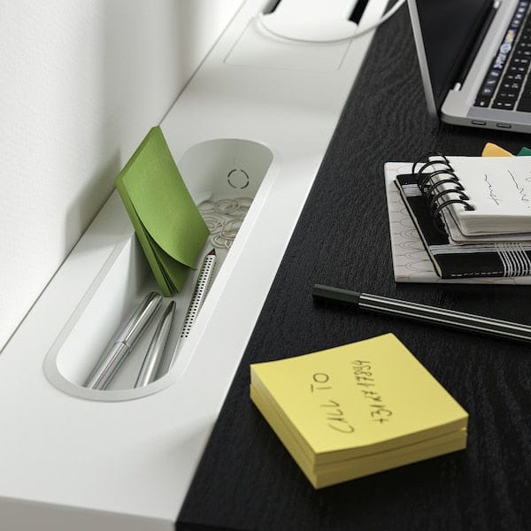 Ikea MITTZON - Desk, stained black ash veneer/white,120x60 cm