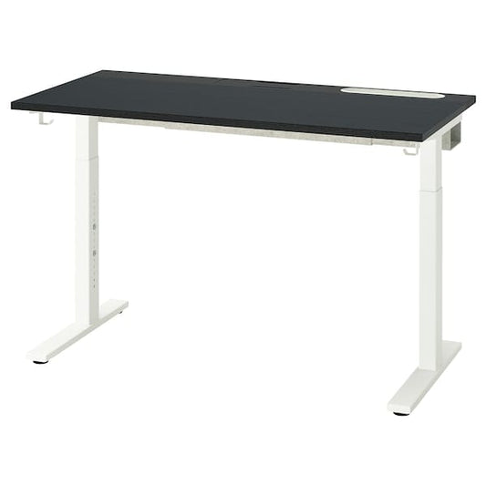 Ikea MITTZON - Desk, stained black ash veneer/black white veneer,120x60 cm