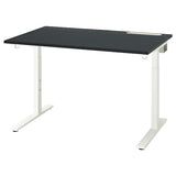 MITTZON desk, black stained ash veneer/black white, 120x80 cm