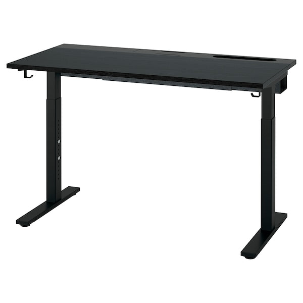MITTZON - Desk, stained black ash veneer/black,120x60 cm