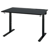 MITTZON desk, black stained ash veneer/black, 120x80 cm