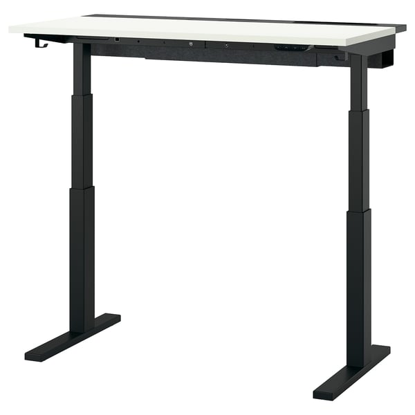 MITTZON desk sit/stand, electric white/black, 120x60 cm