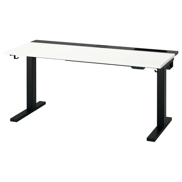 MITTZON desk sit/stand, electric white/black, 140x60 cm
