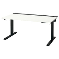 MITTZON - Height-adjustable desk, electric white/black,140x80 cm