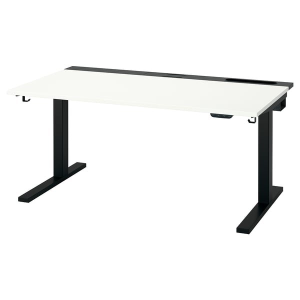 MITTZON desk sit/stand, electric white/black, 140x80 cm