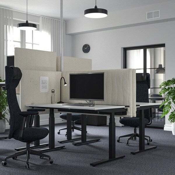 Ikea MITTZON - Height-adjustable desk, electric white/black,140x80 cm