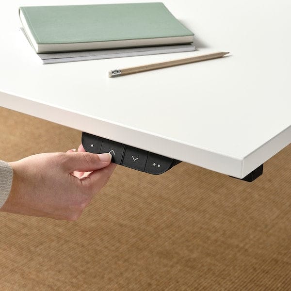 Ikea MITTZON - Height-adjustable desk, electric white/black,140x60 cm