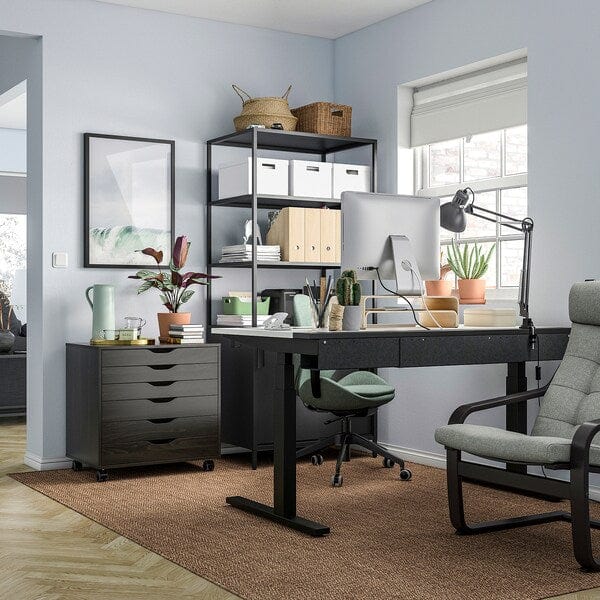 Ikea MITTZON - Height-adjustable desk, electric white/black,140x80 cm