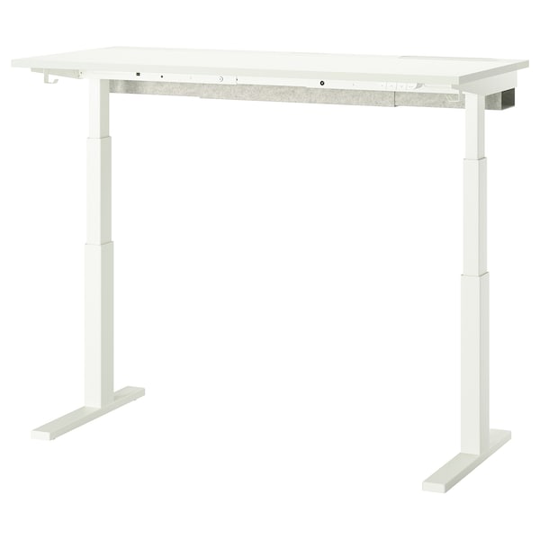 MITTZON desk sit/stand, electric oak veneer/white, 140x60 cm